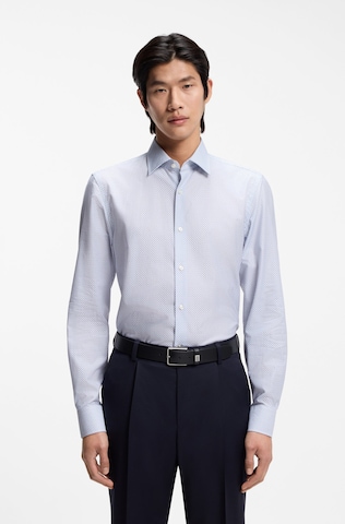 BOSS Slim fit Button Up Shirt 'Hank' in Blue: front