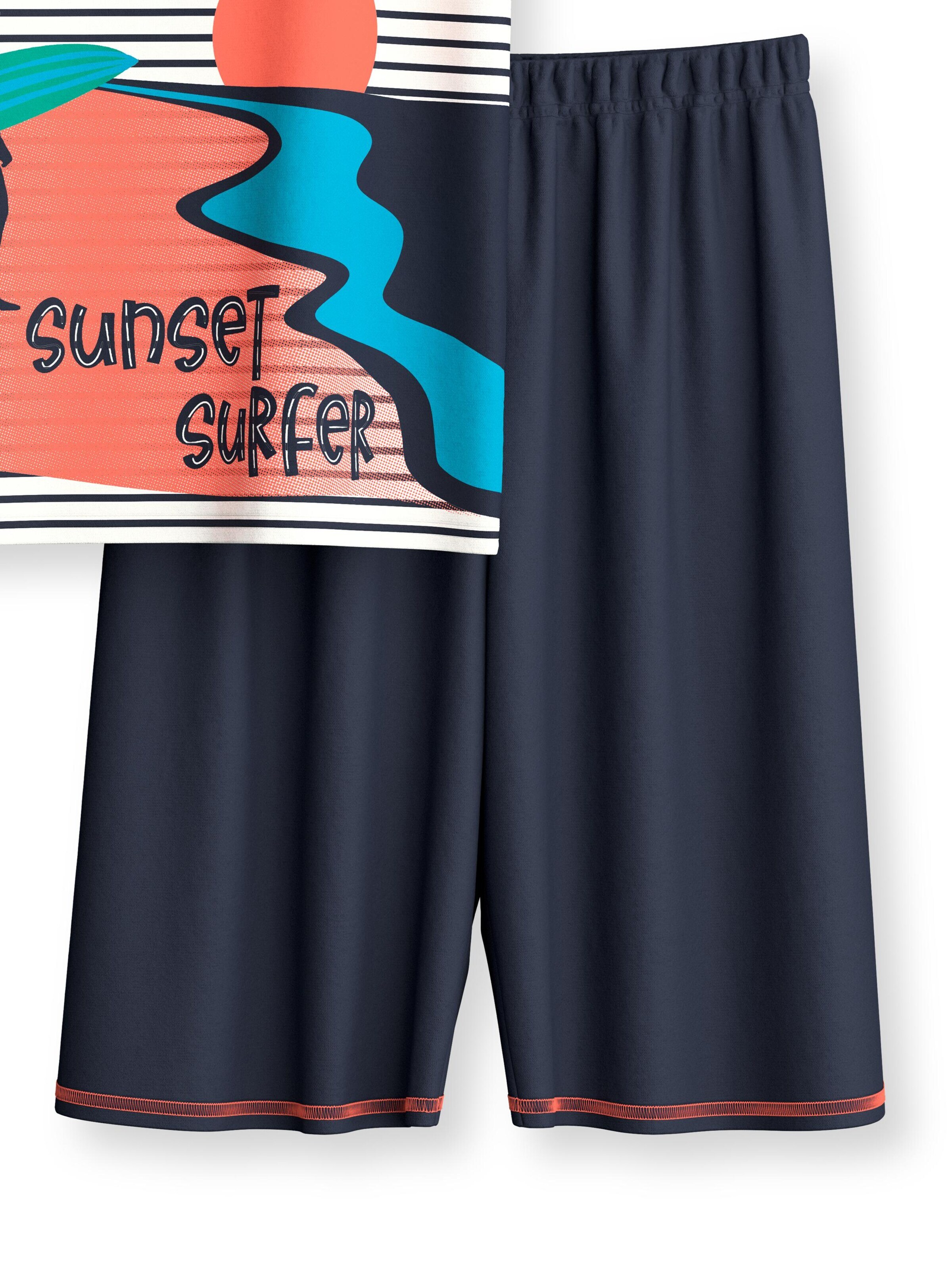 CALIDA Pajamas 'Surf' in Blue