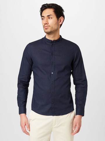 Casual Friday Slim fit Button Up Shirt 'Anton' in Blue: front