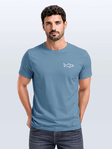 Neverless Shirt 'Shark'‌‌ in Blau
