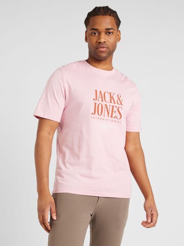 JACK & JONES Póló 'LUCCA' - rózsaszín: elől