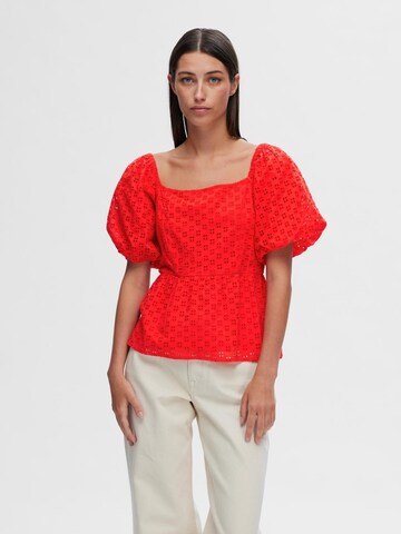 Camicia da donna 'Anelli' di SELECTED FEMME in rosso: frontale