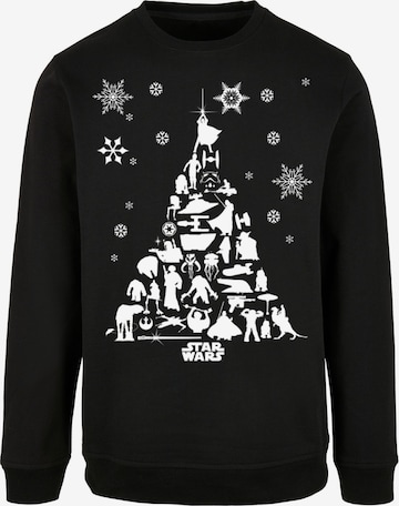 Sweat-shirt 'Star Wars Christmas Weihnachtsbaum' F4NT4STIC en noir : devant