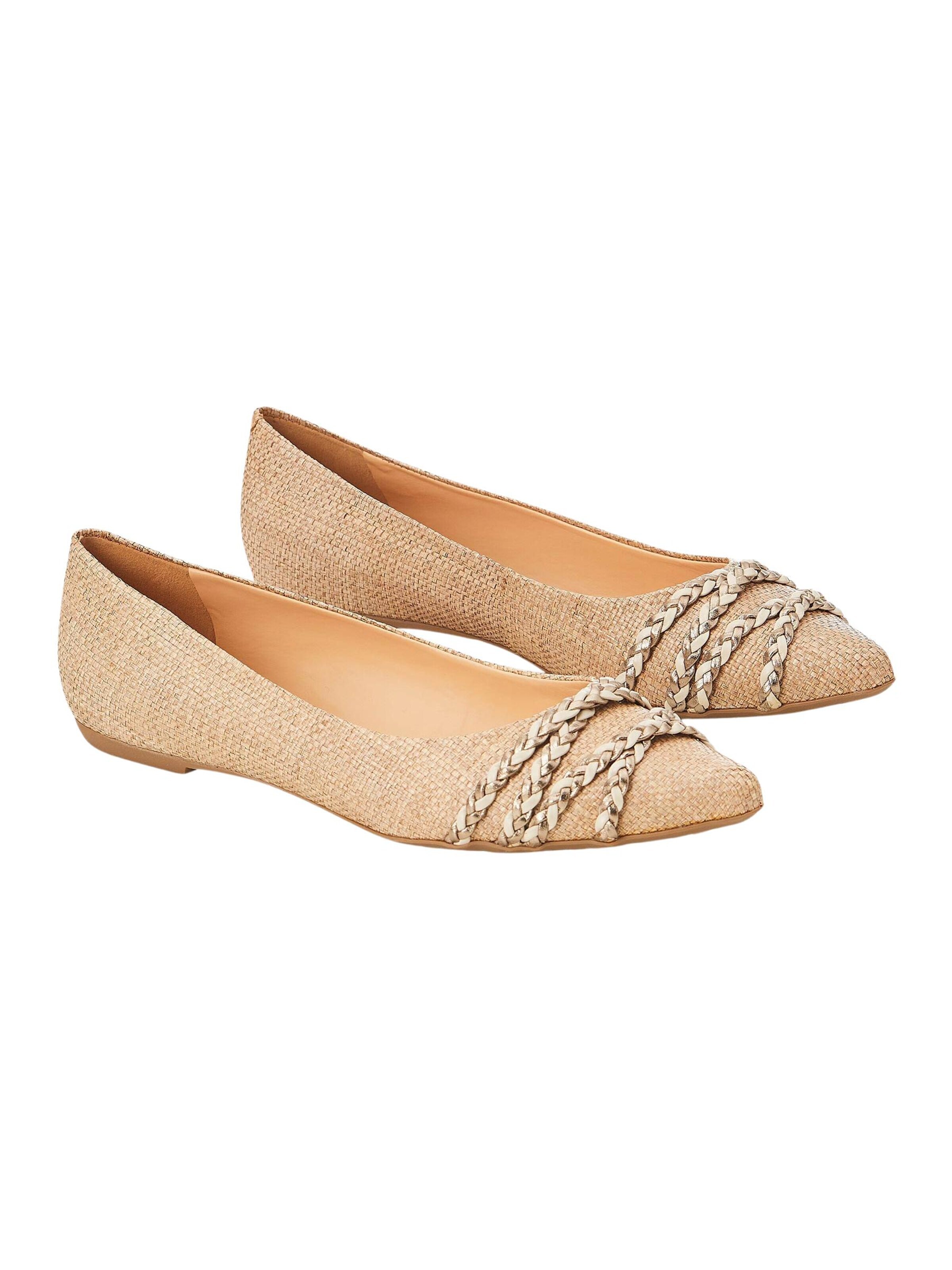 Ballerina 'Ballerines Mangara Guarandi en raphia avec détails tressés' di Mangara Atelier in beige