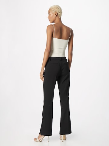 Gina Tricot Flared Trousers with creases 'Rosie' in Black