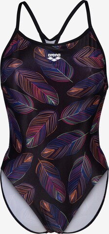 ARENA Bustier Sportbadpak 'FALLING LEAVES' in Gemengde kleuren: voorkant
