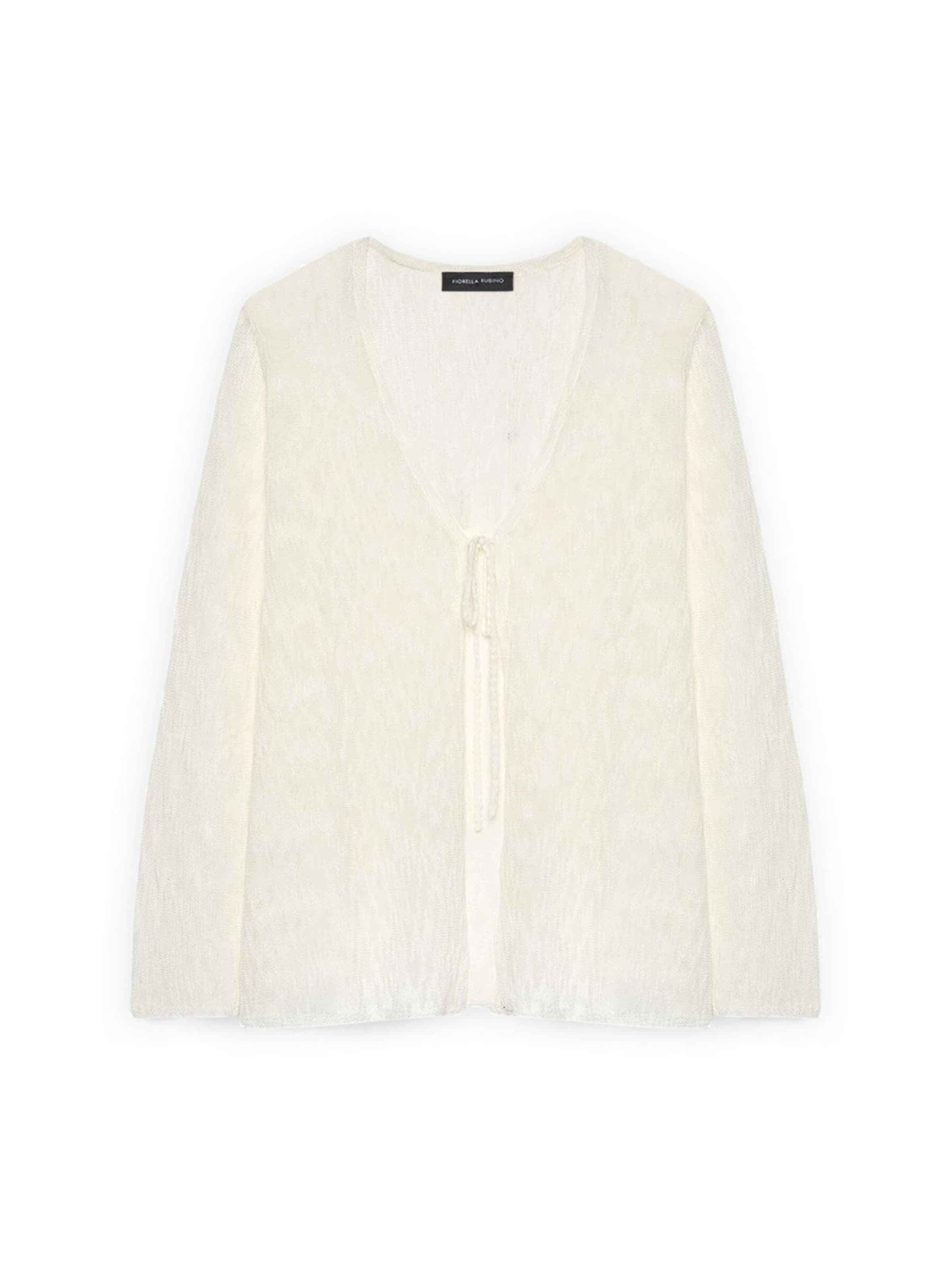Cardigan Fiorella Rubino en blanc : devant