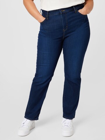 Levi's® Plus Regular Jeans '724™ High Rise Straight' in Blauw: voorkant