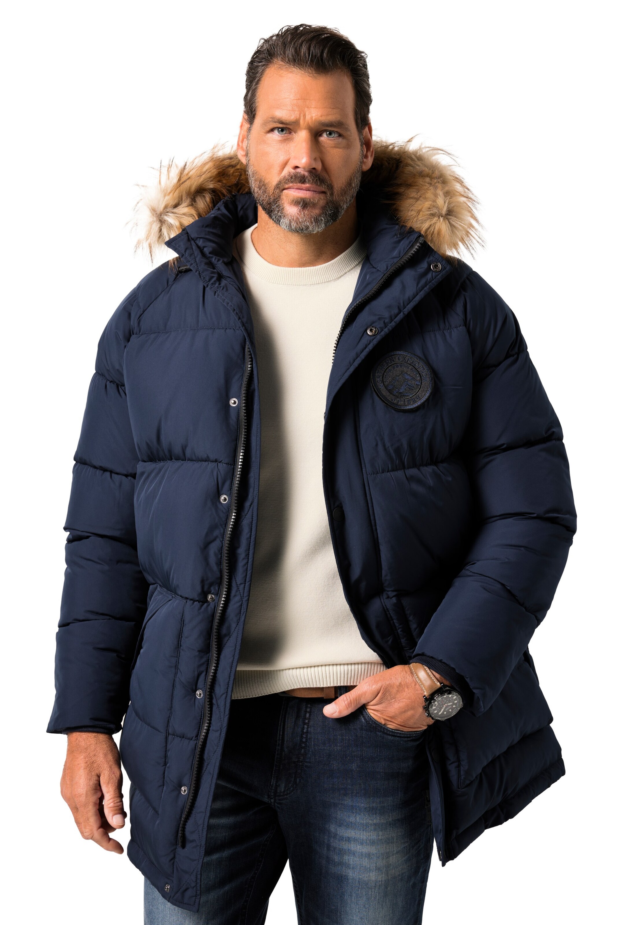 JP1880 Winter Parka in Blue: front
