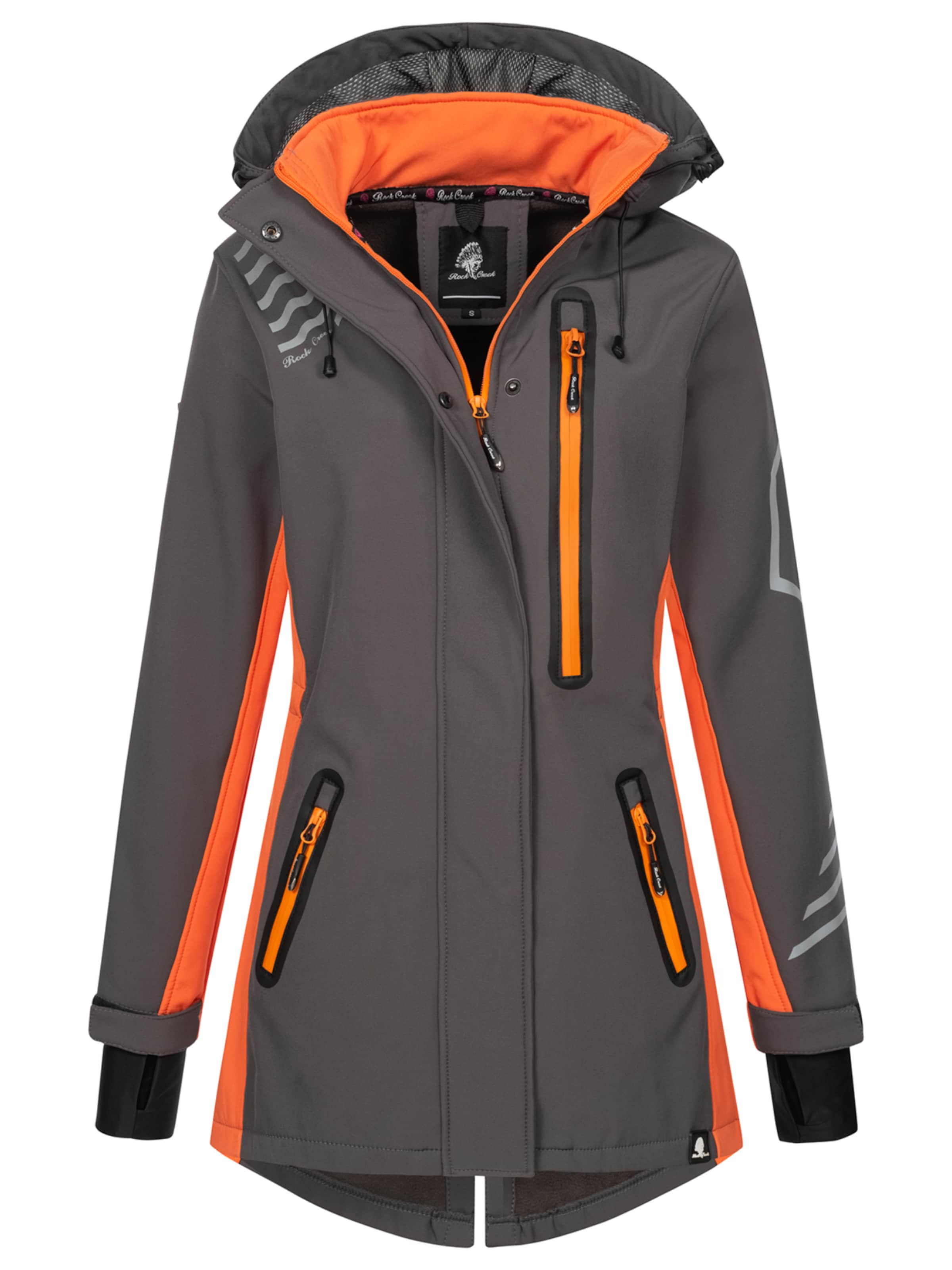 Rock Creek Outdoorjacke in Grau: Vorderseite