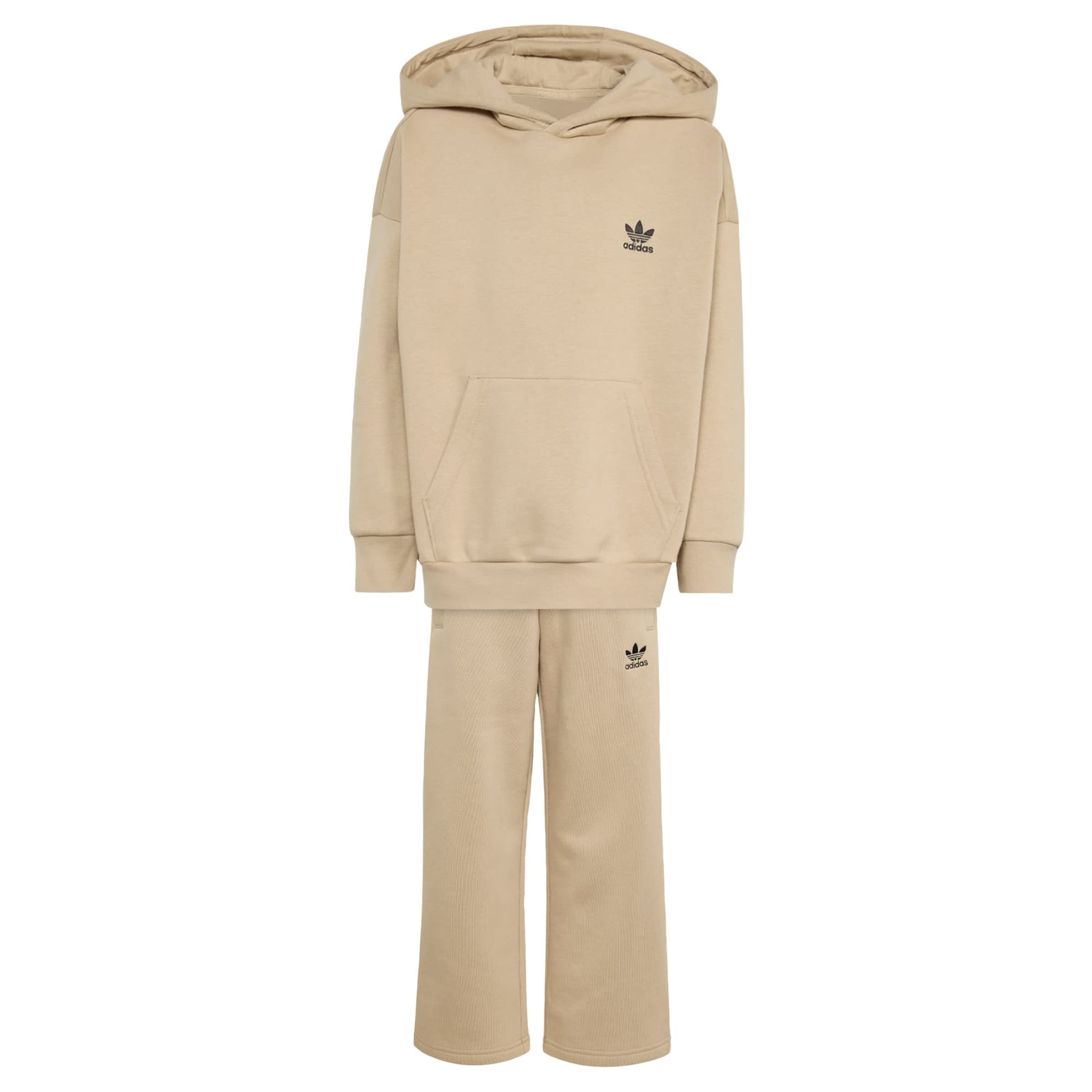 ADIDAS ORIGINALS Joggingpak 'Oversized Hoodie Open Hem Pants' in Beige: voorkant