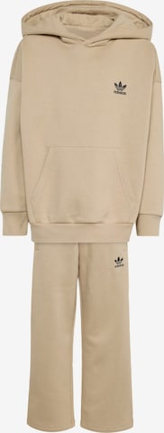 Tuta da jogging 'Oversized Hoodie Open Hem Pants' di ADIDAS ORIGINALS in beige: frontale