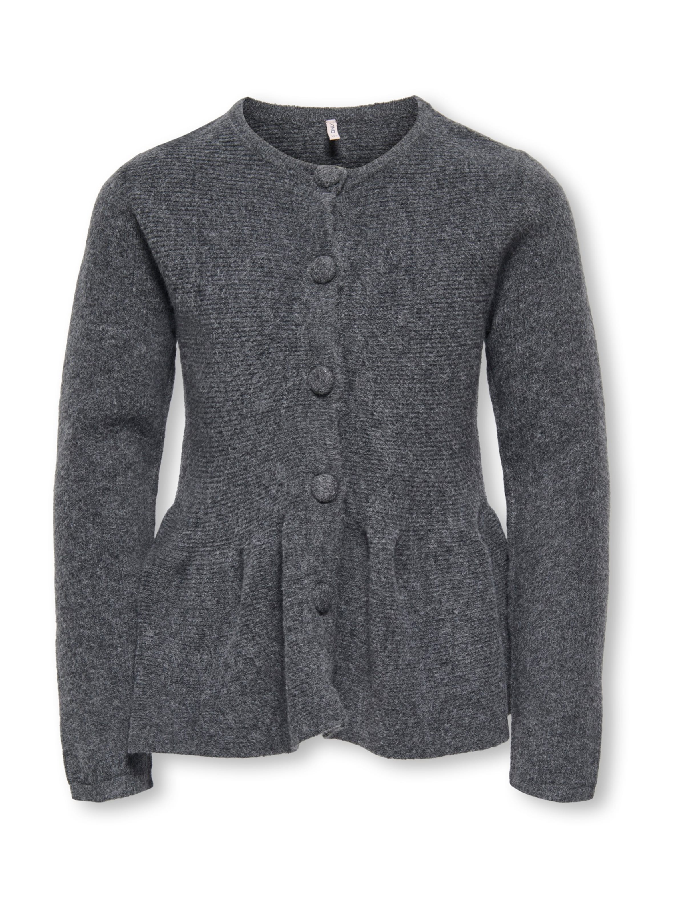 ONLY GIRLS Gebreid vest 'KOGPIRUET' in Grijs: voorkant