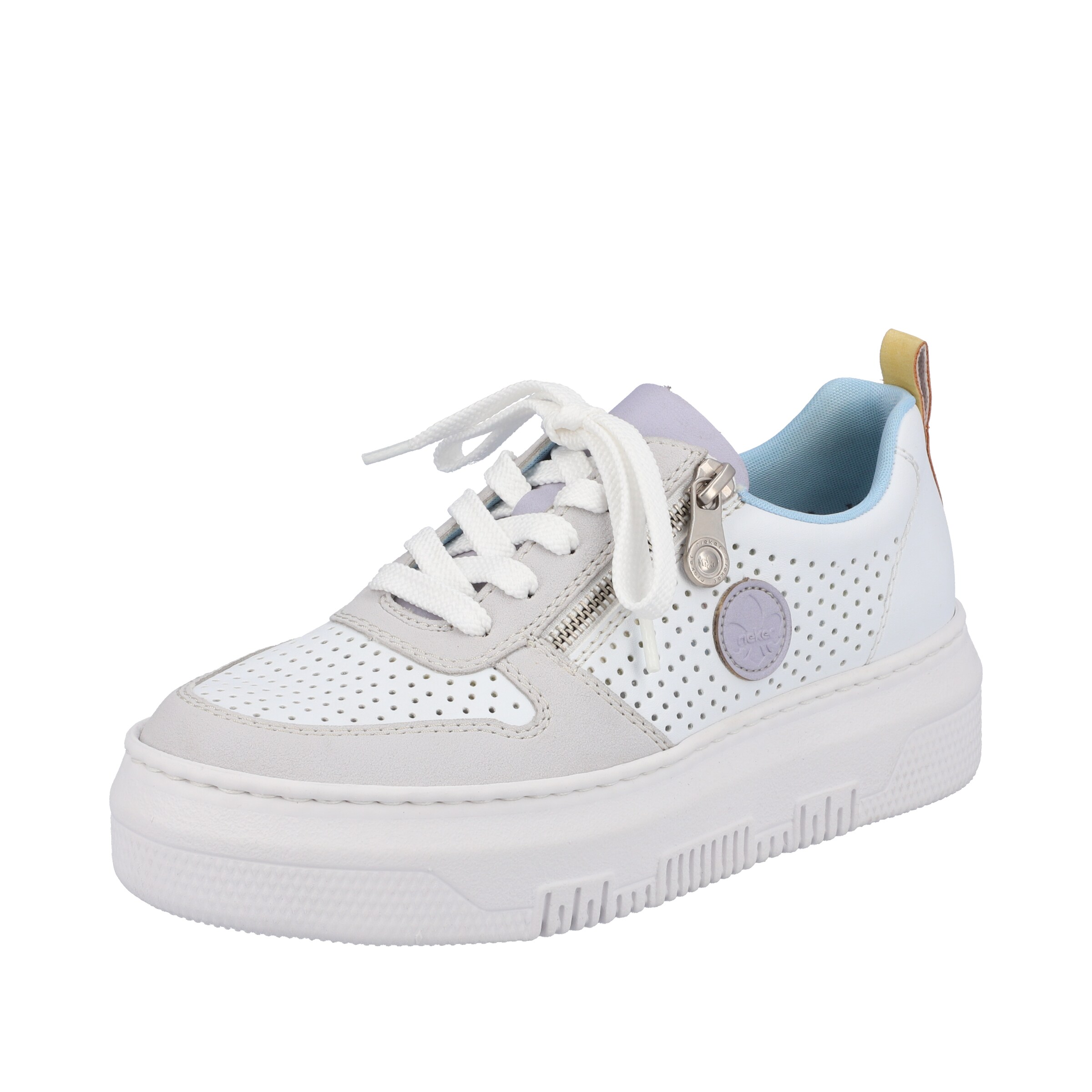 Baskets basses Rieker en blanc : devant