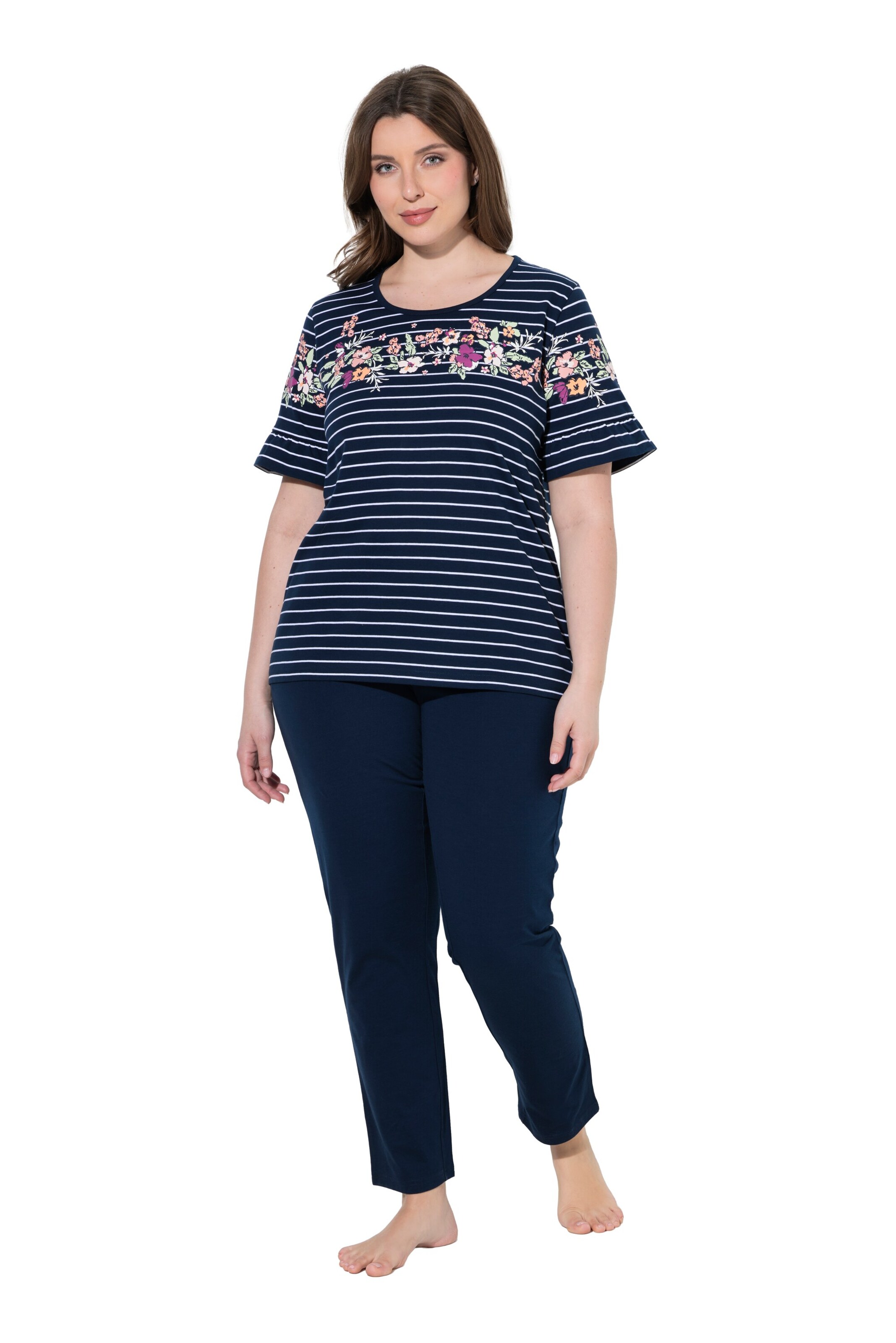 Ulla Popken Pyjama in Blauw: voorkant