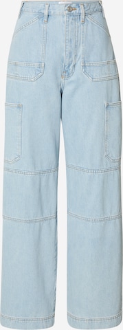 FRAME Wide leg Cargo Jeans in Blue: front