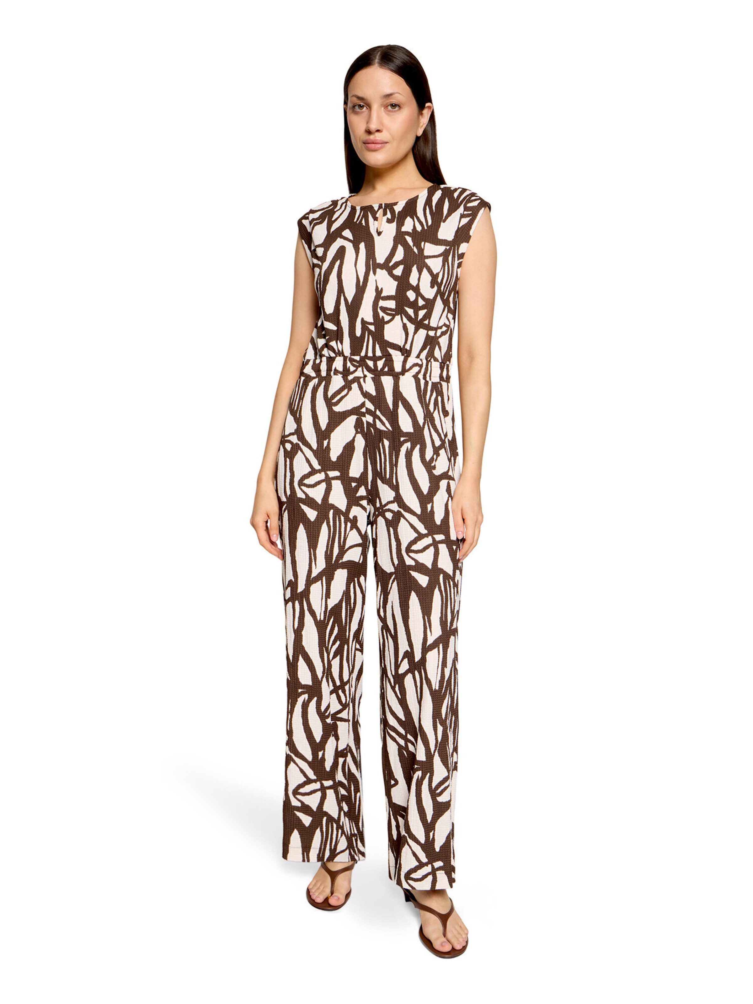 Cartoon Jumpsuit in Beige: voorkant