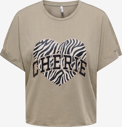 Marškinėliai 'ONLLUCY' iš ONLY, spalva – rusvai žalia / juoda / balta, Prekių apžvalga