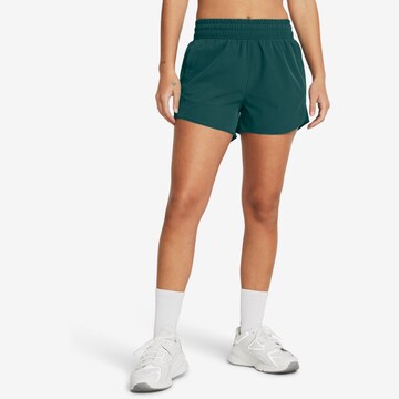 UNDER ARMOUR Regular Workout Pants 'Flex' in Green: front