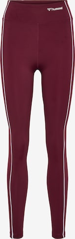 Hummel Skinny Workout Pants in Purple: front