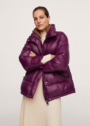 MANGO Winter Jacket 'Aspen' in Purple: front