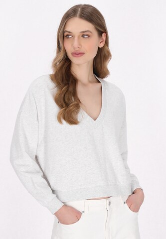 Sweat-shirt DreiMaster Maritim en blanc : devant