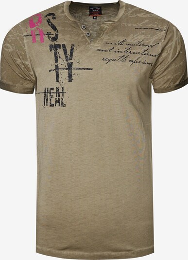 Rusty Neal T-Shirt in khaki / schwarz, Produktansicht
