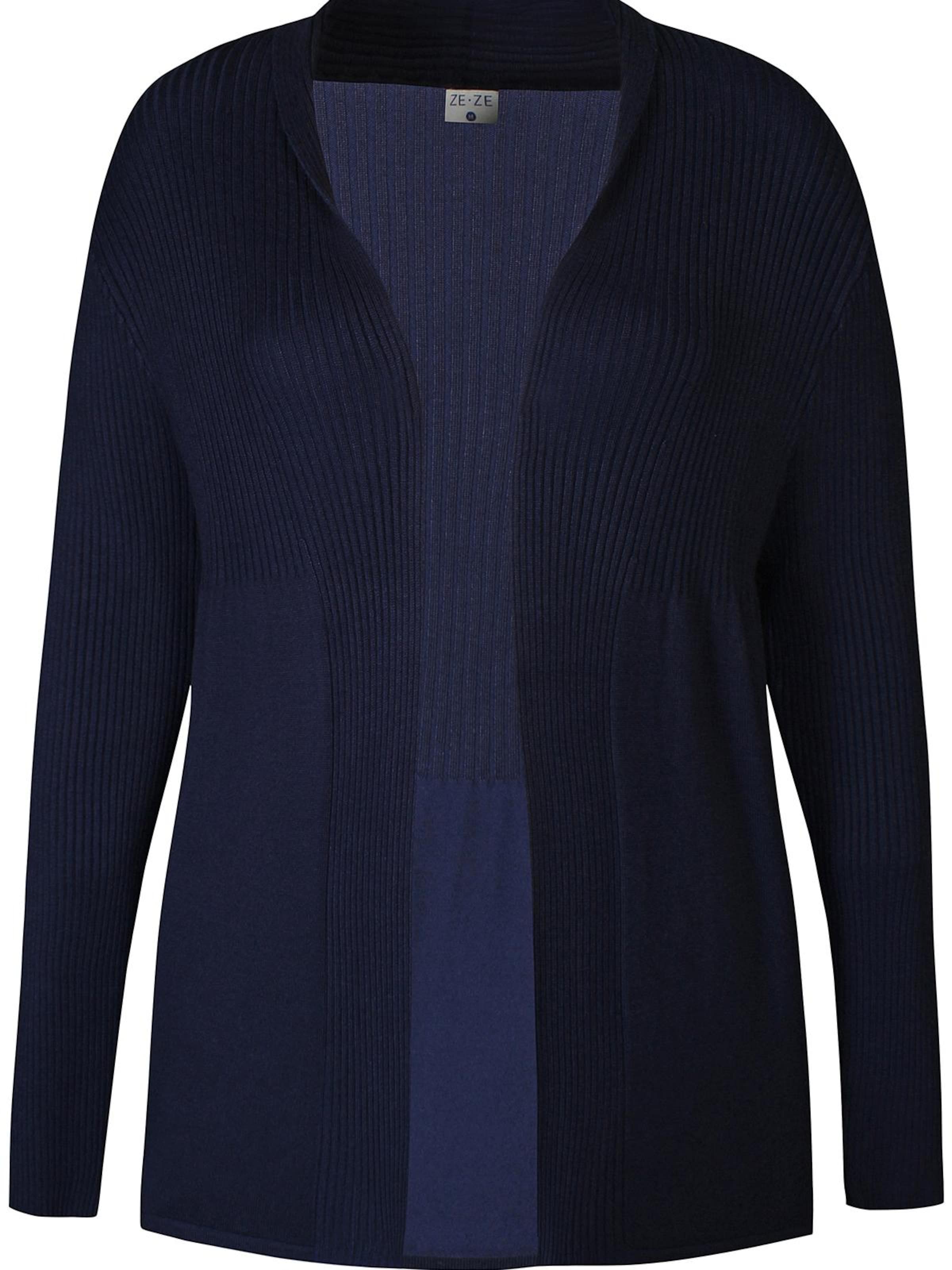 ze-ze Gebreid vest 'Florian 723' in Blauw: voorkant