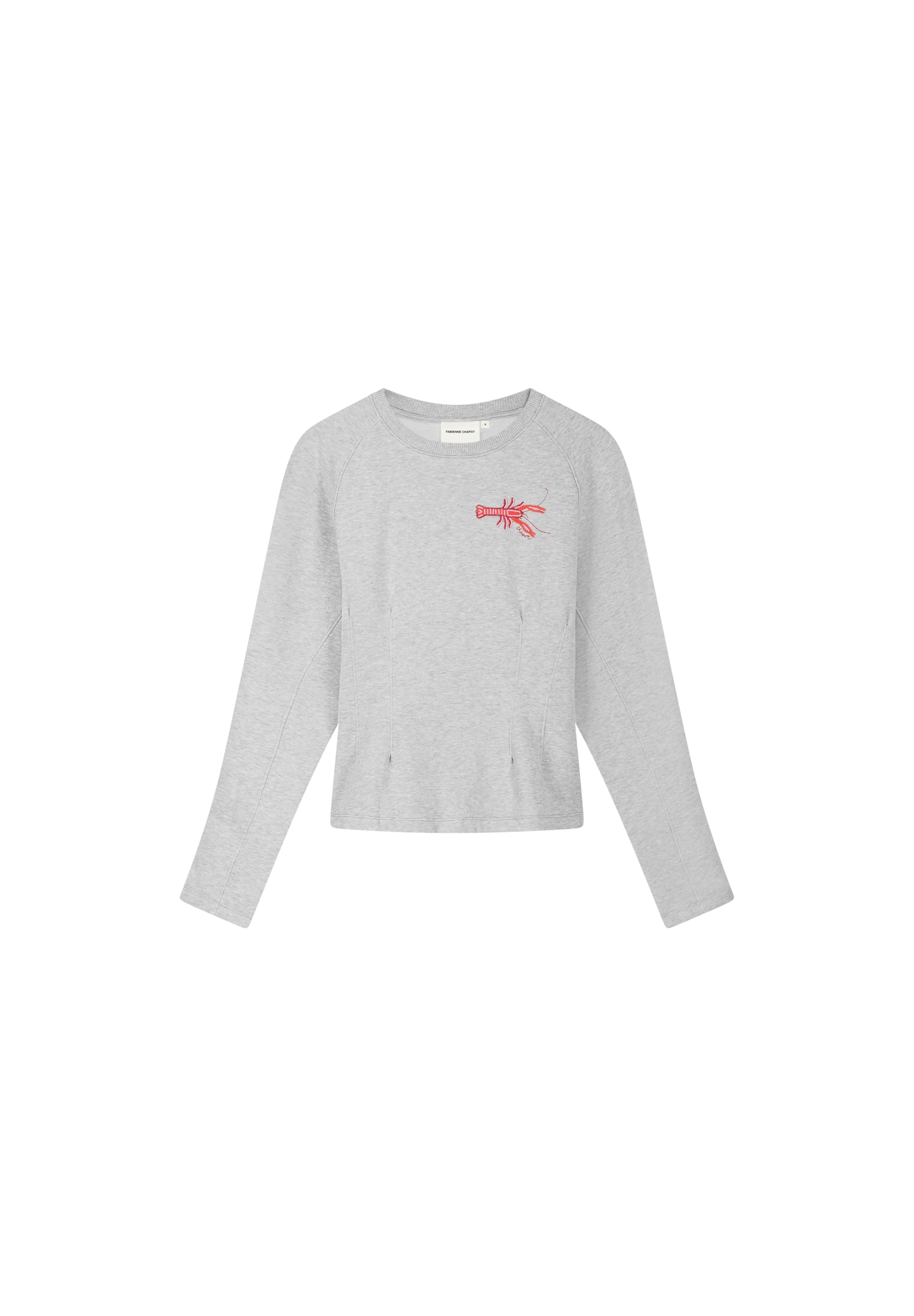 Fabienne Chapot Sweatshirt in graumeliert / dunkelorange / rosa, Produktansicht
