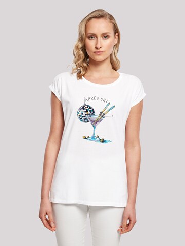 T-shirt 'Après Ski Martini Winter Sport' F4NT4STIC en blanc : devant