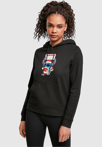 ABSOLUTE CULT Sweatshirt 'Lilo And Stitch - Santa Is Here' in Zwart: voorkant