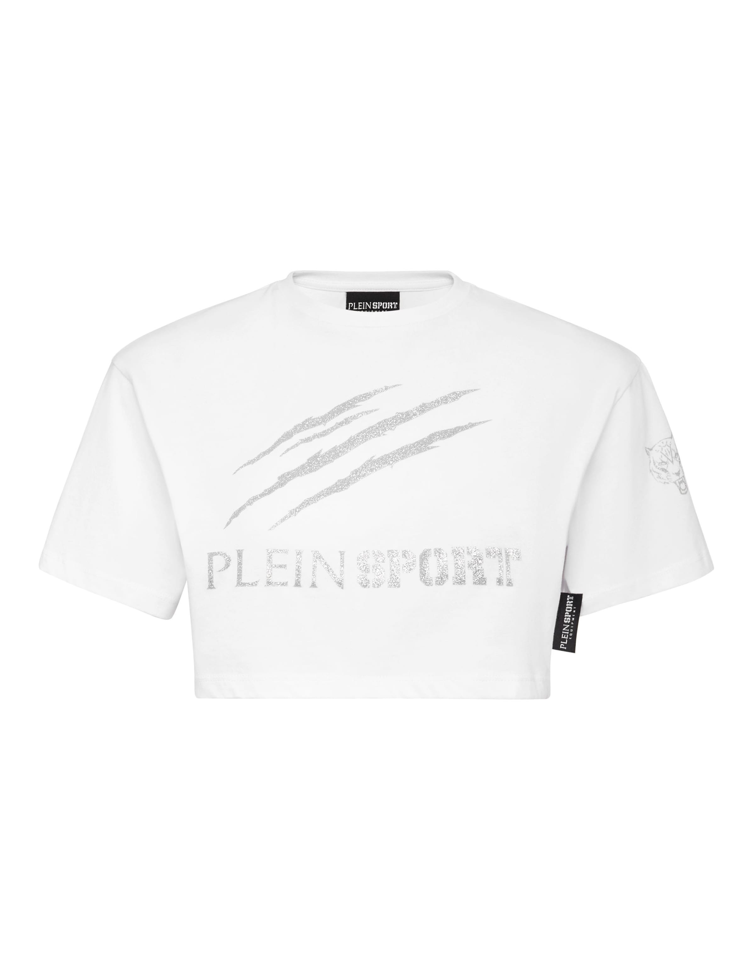 Plein Sport Top 'Scratch' in White: front