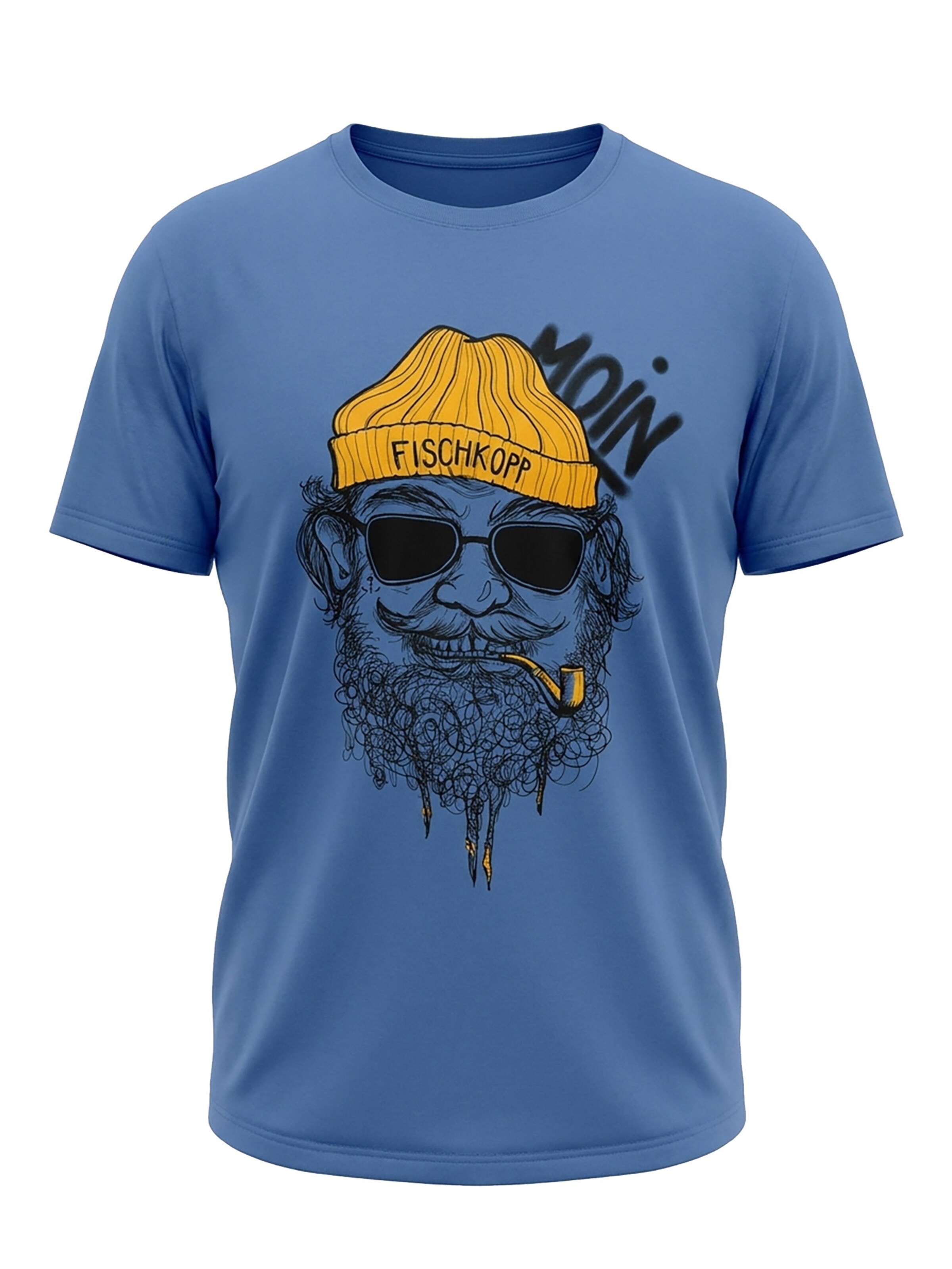 karlskopf Shirt 'FISCHKOPP' in Blue: front