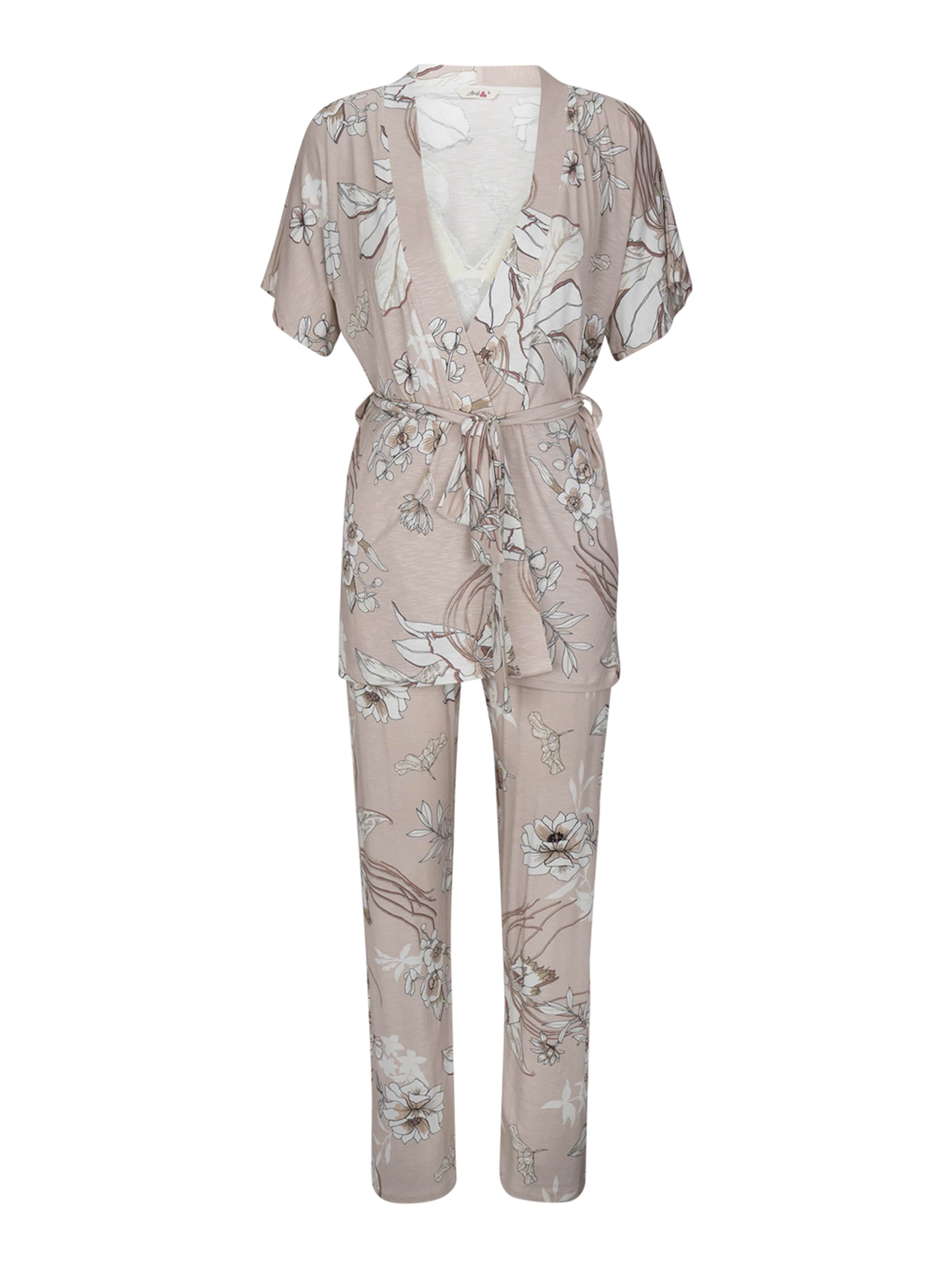 Goldenbay - Pijama ' Gown, Bralet & Pants Dianthus ' en rosa: frente