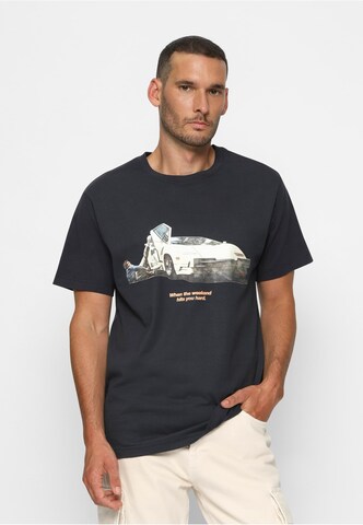 Mister Tee Shirt 'Weekend Wolf' in Blue: front