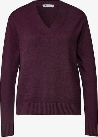 STREET ONE Langarm Pullover mit V-Ausschnitt in Rot: Vorderseite