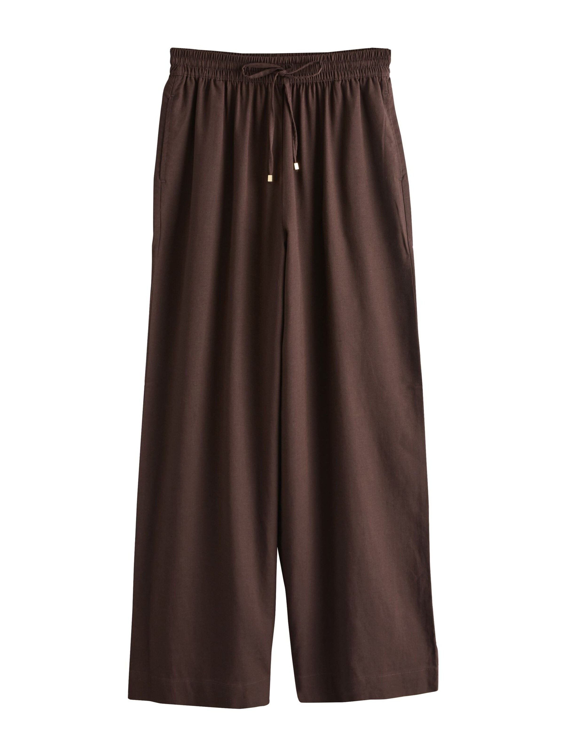 Next Wide leg Trousers in Brown: front