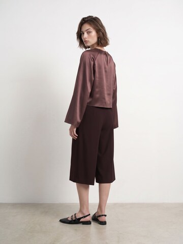 HYPEDROP Wide leg Pleat-Front Pants 'HDJanina' in Brown