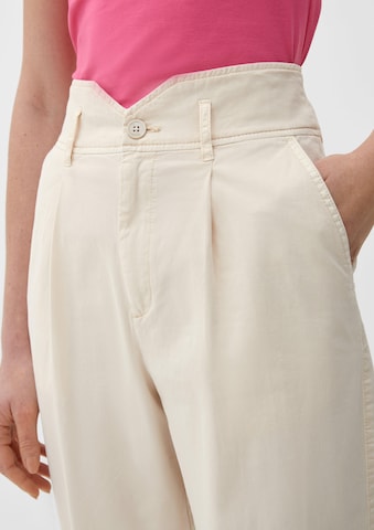 s.Oliver Regular Pleat-Front Pants in Beige