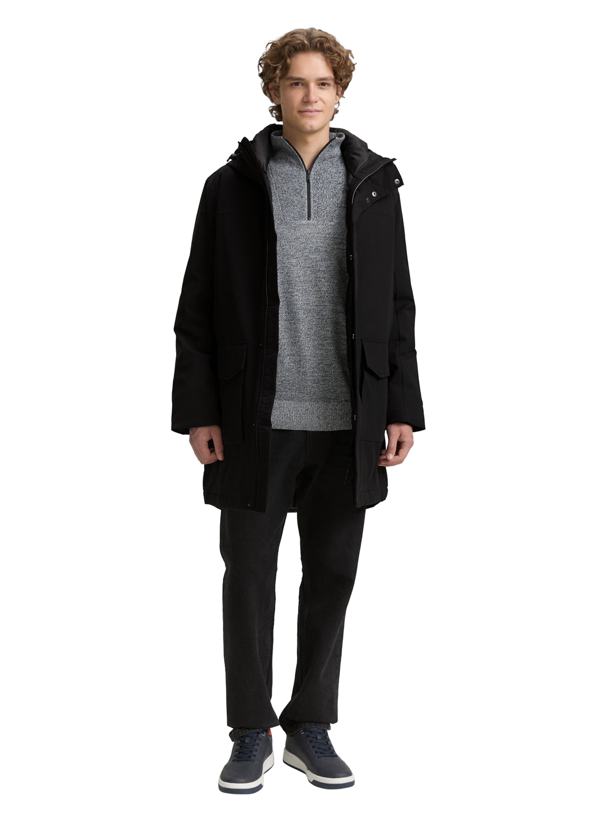 TOM TAILOR DENIM Parka in Schwarz