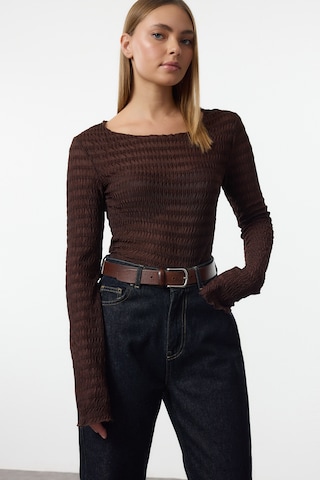 Trendyol Majica | rjava barva