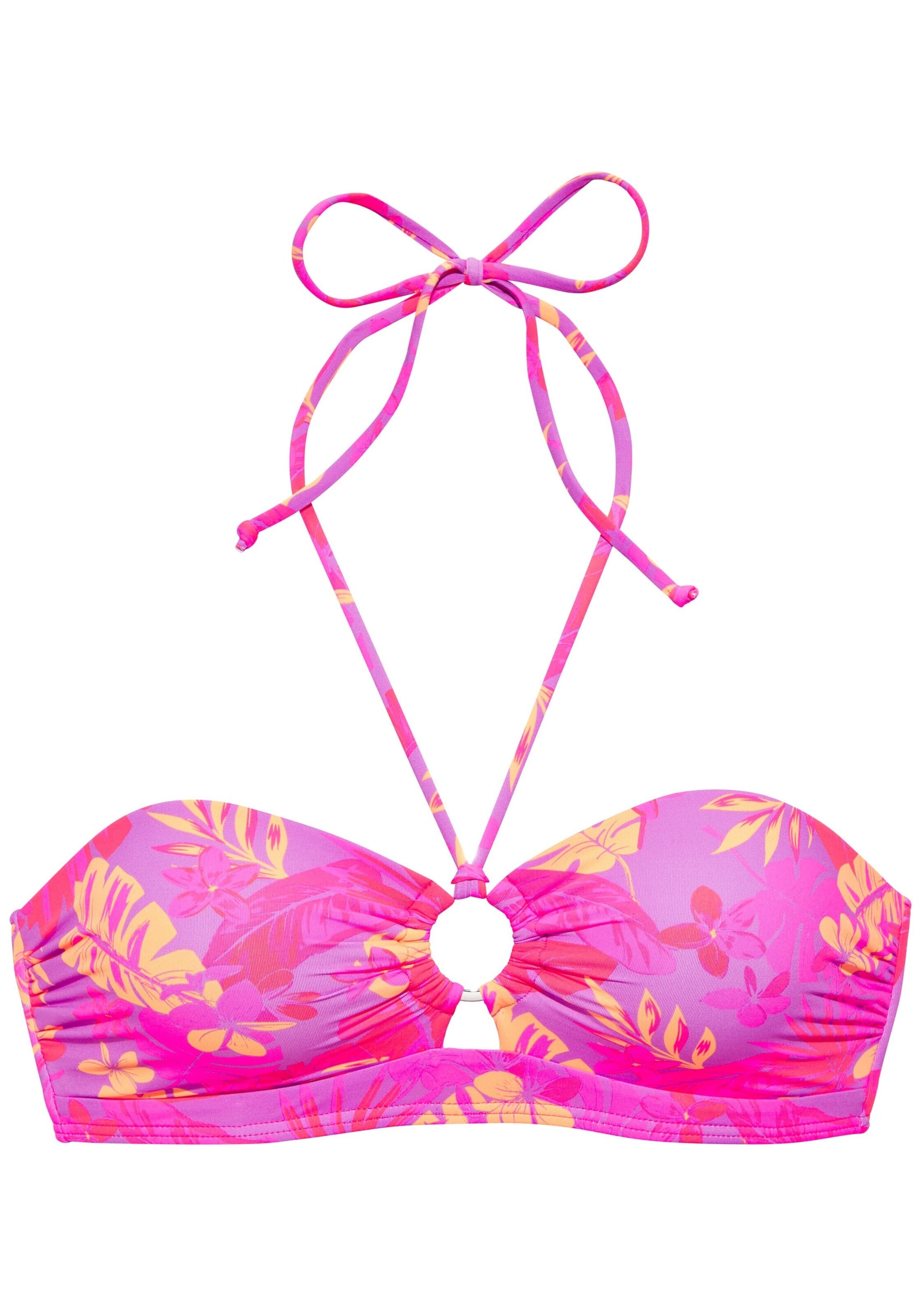 VENICE BEACH Bandeau Bikini Top in Purple: front