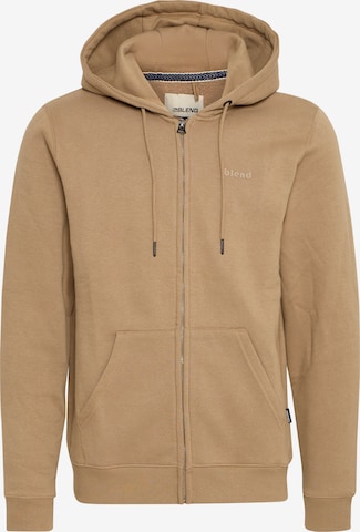 BLEND - Sudadera con cremallera 'BHDownton' en beige: frente