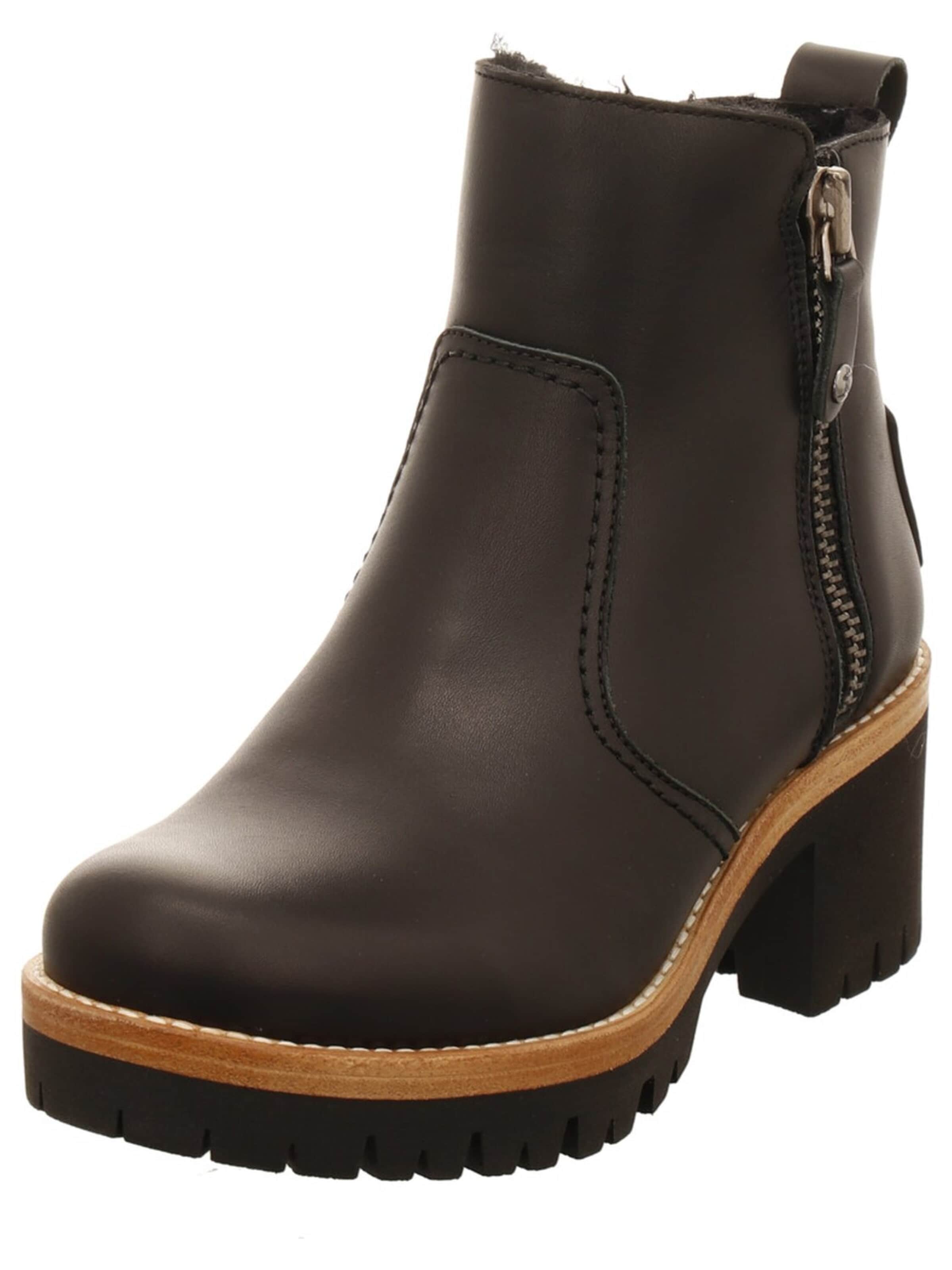 PANAMA JACK Boots 'Stiefelette Damen Pauline Igloo Trav B3 Echtleder in schwarz' in Zwart: voorkant