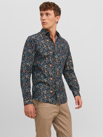 JACK & JONES Regular fit Button Up Shirt 'Monaco' in Blue: front