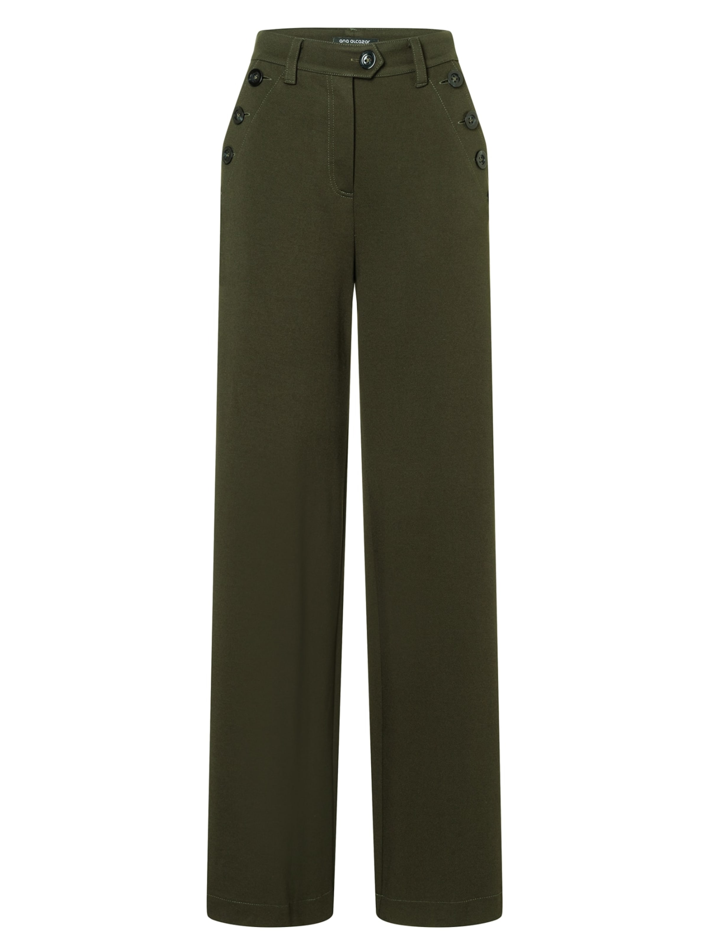 Ana Alcazar Wide leg Broek ' Elisa ' in Groen: voorkant