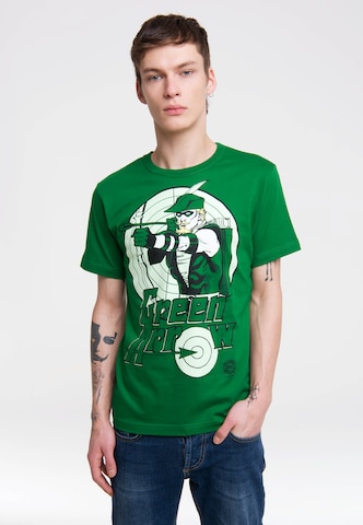 LOGOSHIRT Shirt 'Green Arrow' in Groen: voorkant