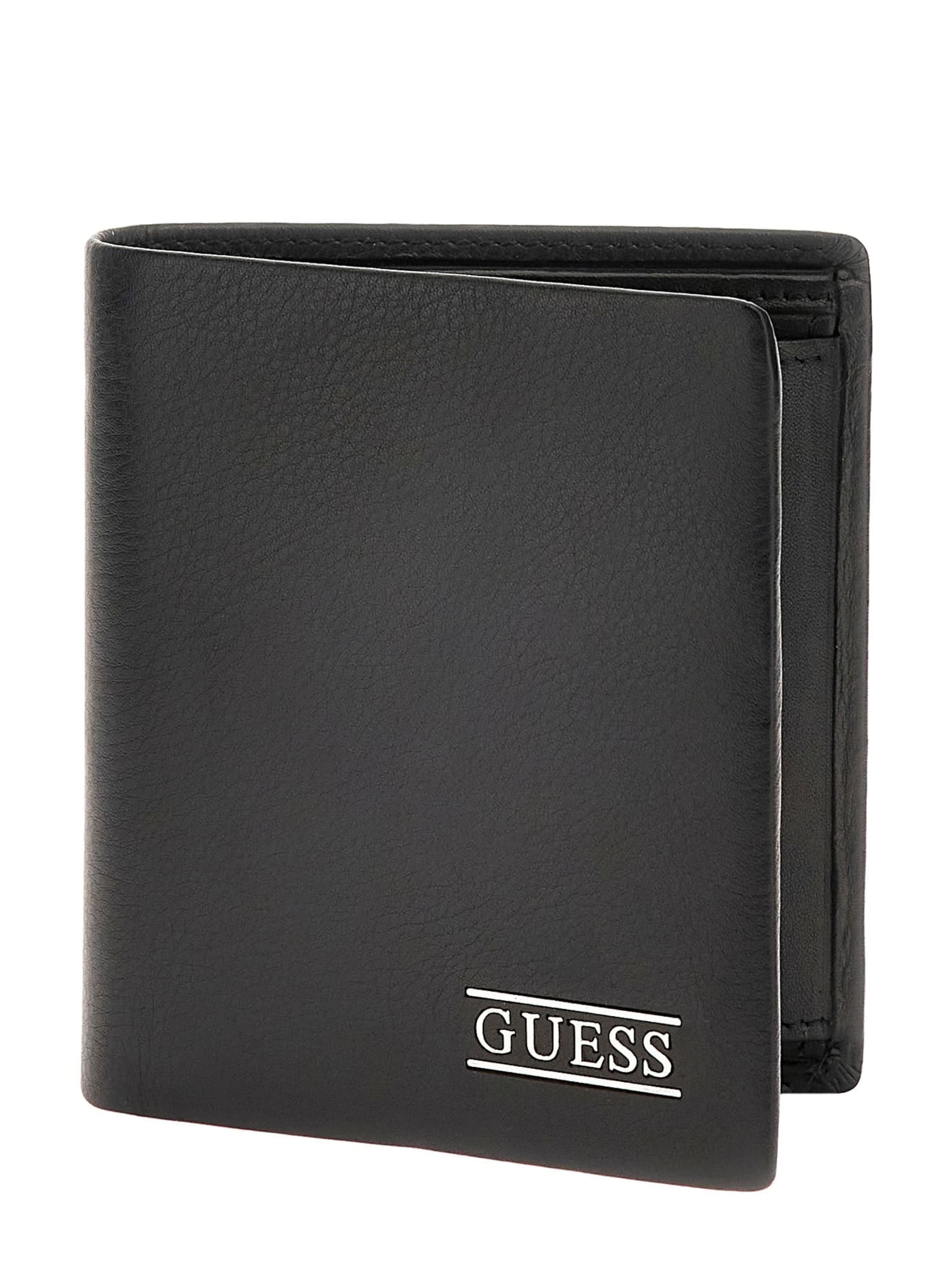 GUESS Wallet 'NEW BOSTON' in Black: front