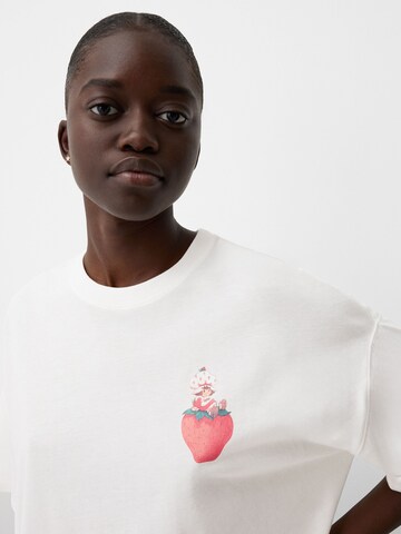 T-shirt oversize Bershka en blanc