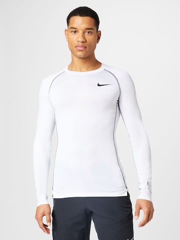 NIKE Regular fit Λειτουργικό μπλουζάκι 'Pro Cool' σε λευκό: μπροστά